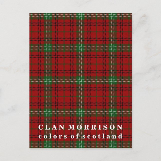 Carte Postale Couleurs écossaises Clan Morrison Tartan (Devant)