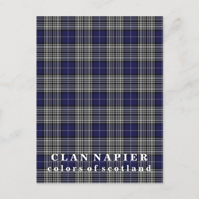 Carte Postale Couleurs écossaises Clan Napier Tartan (Devant)