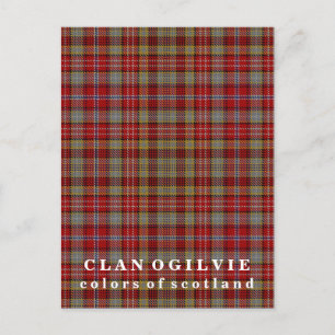 Carte Postale Couleurs écossaises Clan Ogilvie Tartan