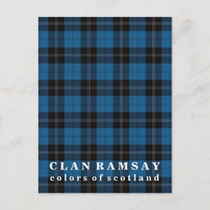Carte Postale Couleurs écossaises Clan Ramsay Blue Hunting Tarta
