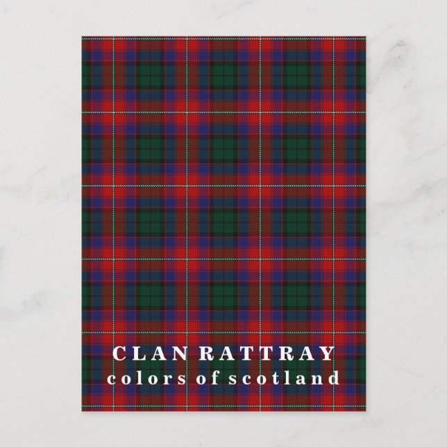 Carte Postale Couleurs écossaises Clan Rattray Tartan (Devant)