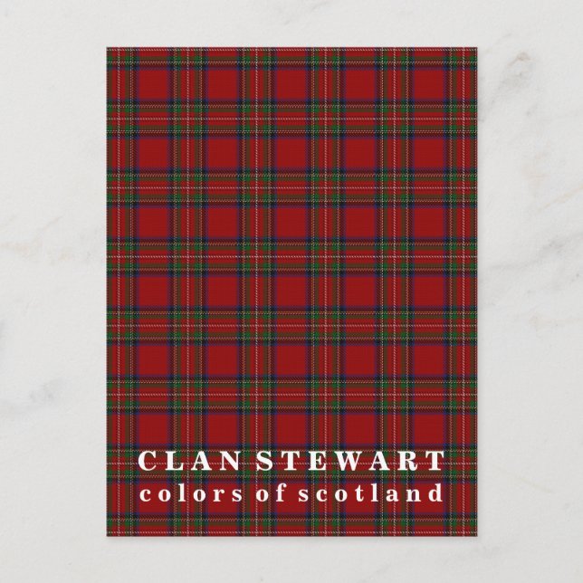 Carte Postale Couleurs écossaises Clan Stewart Tartan (Devant)