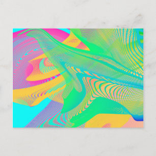 Carte Postale COULEURS FLUO - Art Fractal -