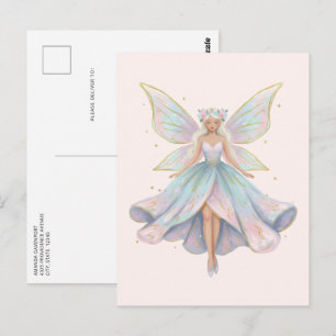 Carte Postale Couleurs pastel de l'ange magique fée