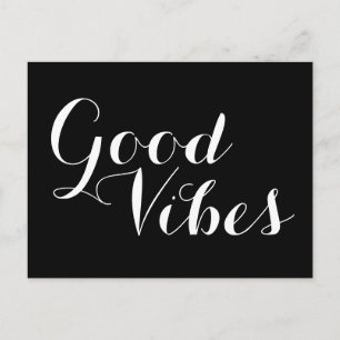 Carte Postale Couleurs personnalisables Good Vibes Happy Utile
