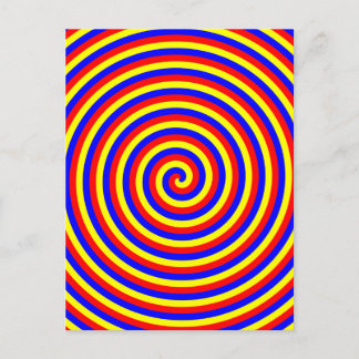 Carte Postale Couleurs primaires. Spirale brillante et colorée.
