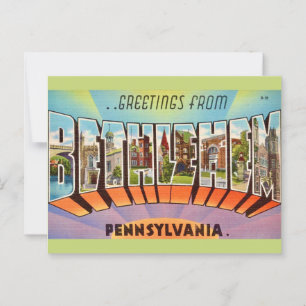 Carte Postale Couleurs vintage Bethlehem PA