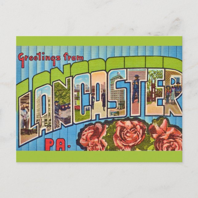 Carte Postale Couleurs vintage Lancaster PA (Devant)