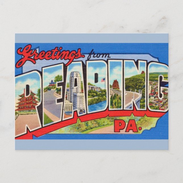 Carte Postale Couleurs Vintage Lecture PA (Devant)