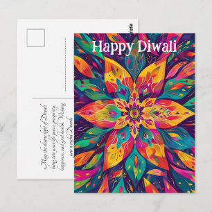 Carte Postale Couleurs vives contemporaines de Diwali