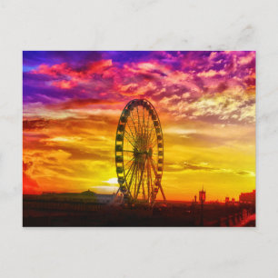 Carte Postale Couleurs vives Coucher de soleil - Brighton Seafro