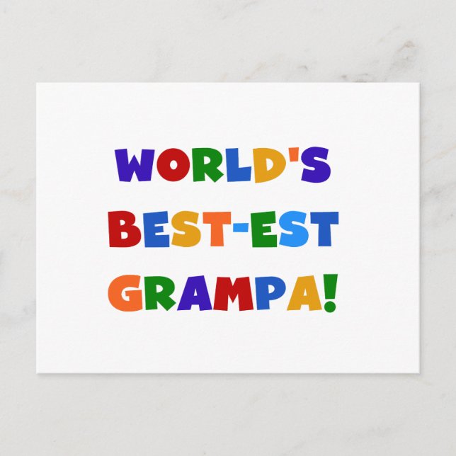 Carte Postale Couleurs vives les meilleurs cadeaux de Grampa au  (Devant)