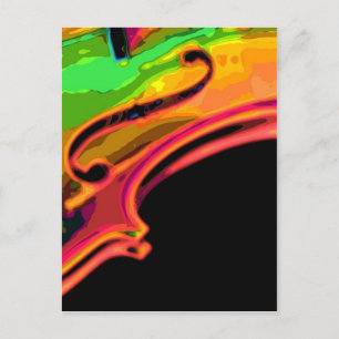 Carte Postale couleurs vives violon