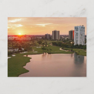 Carte Postale Country Club au coucher du soleil, Aventura, Flori