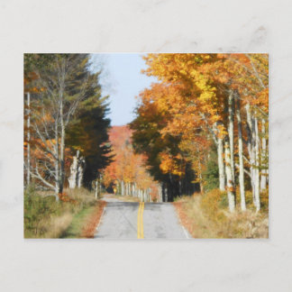 Carte Postale Country Road High Peaks Lake Placid Feuilles d'aut