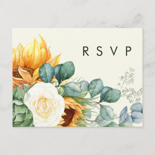 Carte Postale Country Sunflower Light Yellow Song Request RSVP