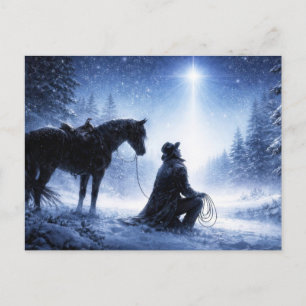 Carte Postale Country Western Cowboy Noël