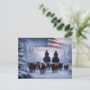 Carte Postale Country Western Cowboy Noël