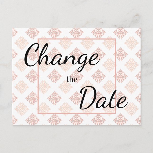 Carte Postale Coup de foudre rose pêche Changer la date (Devant)