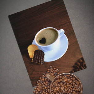 Carte Postale Coupe de café avec mousse en forme de coeur