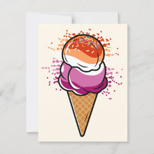 Carte Postale Coupe Lesbienne Sapphic LGBT Pride Drapeau Crème g