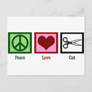 Carte Postale Coupes de cheveux Peace Love