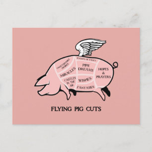 Carte postale Coupes de porc volantes