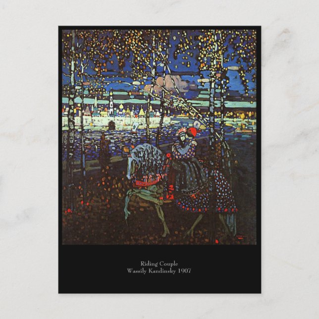 Carte Postale Couple à cheval par Wassily Kandinsky 1907 (Devant)
