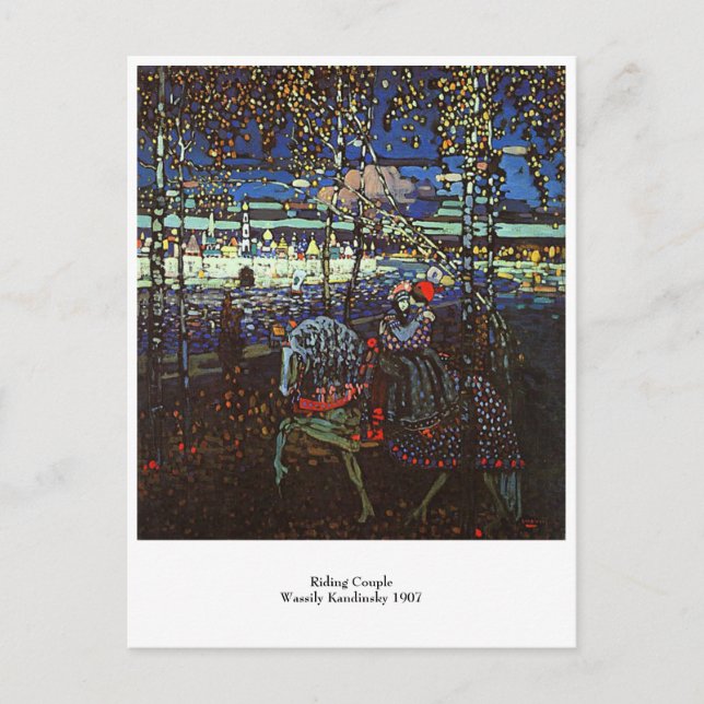 Carte Postale Couple à cheval, Wassily Kandinsky 1907 (Devant)