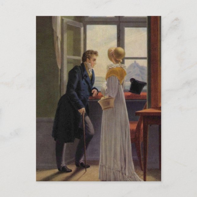 Carte Postale Couple à la fenêtre (Devant)