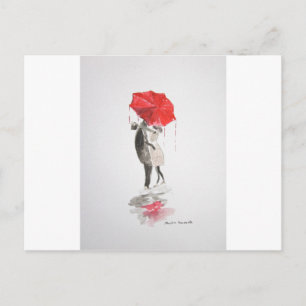 Carte Postale Couple amoureux s'embrasser