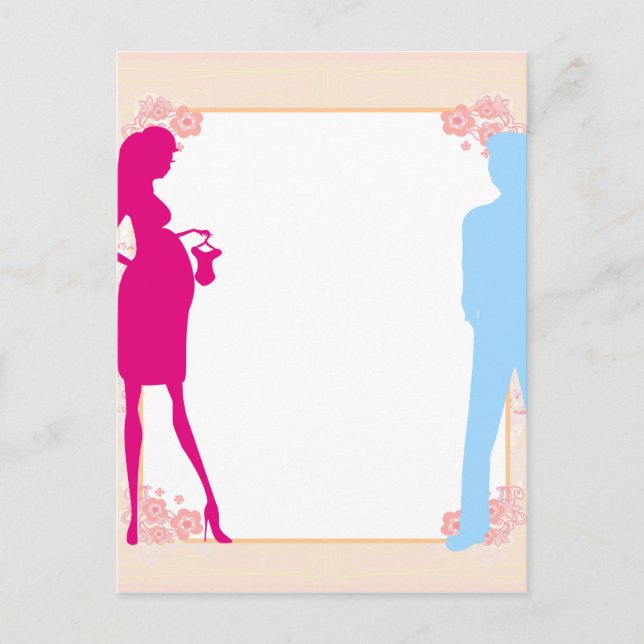 Carte Postale couple attente bébé (Devant)