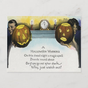 Carte Postale Couple Citrouille Jack O Lantern