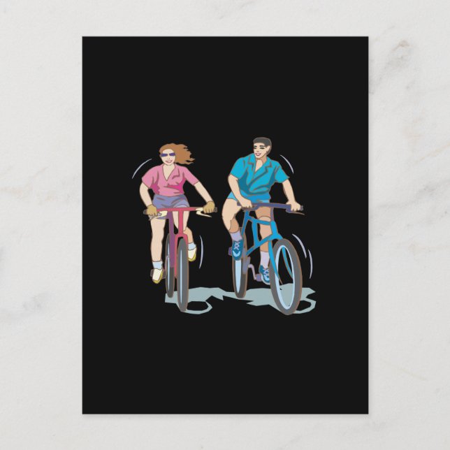 Carte Postale Couple cycliste (Devant)