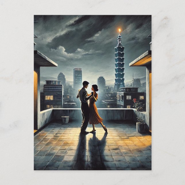 Carte Postale Couple Dancing avec Taipei 101 (Devant)
