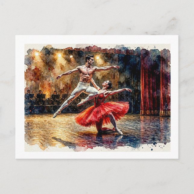 Carte Postale Couple dans une performance de ballet,  (Devant)