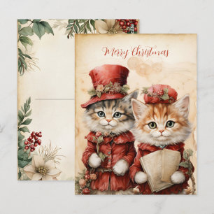 Carte Postale Couple de chatons magnifiques Noël 