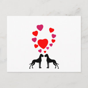 Carte Postale Couple de Great Dane Amoureux