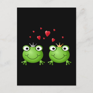 Carte Postale Couple de grenouille avec le coeur.