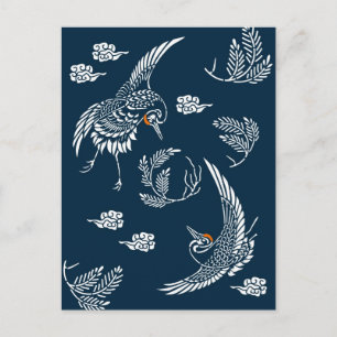 Carte Postale Couple de grue japonaise