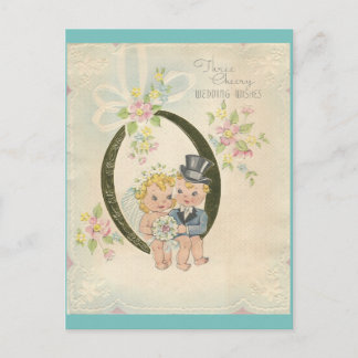 Carte Postale Couple de mariage vintage