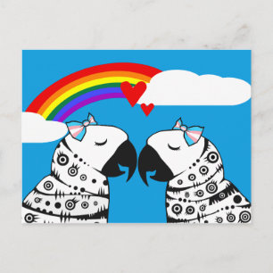 Carte Postale Couple de perroquets transgenres