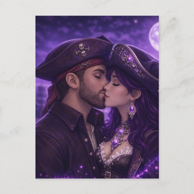 Carte Postale Couple de Pirates Romantiques (Devant)