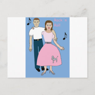Carte Postale couple de rock prêt à danser