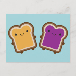Carte Postale Couple de sandwich au beurre de cacahuète et à la
