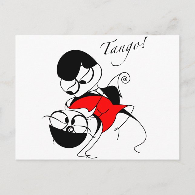 Carte Postale couple effectuant une étape tango (Devant)