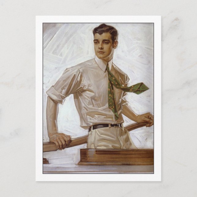 Carte Postale Couple en bateau par Joseph Leyendecker (Devant)