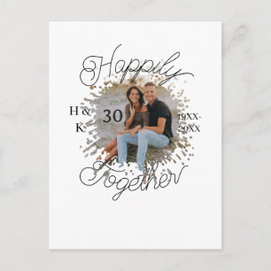 CARTE POSTALE COUPLE ENSEMBLE 30 ANS ANNIVERSAIRE PHOTO ANNÉE