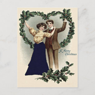 Carte Postale Couple Holly Heart Guirlande