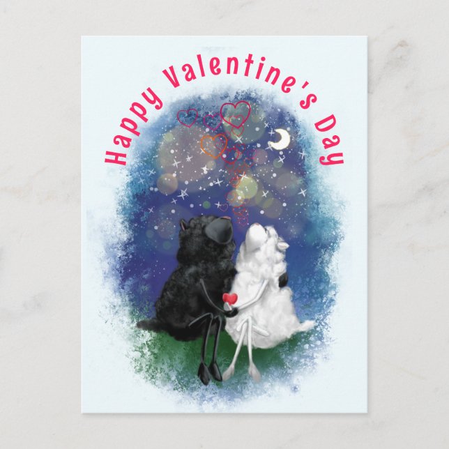 Carte Postale Couple Lamb Love Valentine's Day Card - Drôle (Devant)